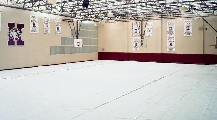 Gym Floor Cover in School Gymnasium